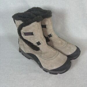 Merrell Thermo‎ Arc Ice Waterproof Brown Faux Fur Trim Winter Boots Womens Sz 11